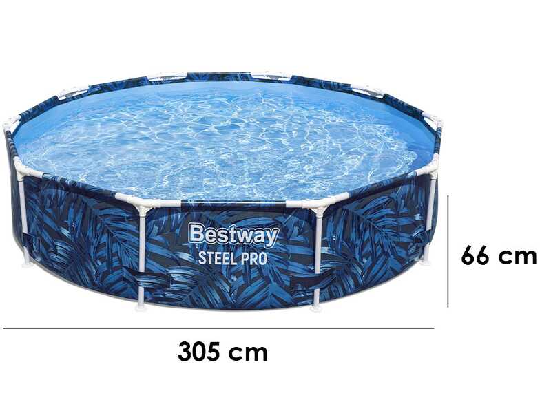 Bestway Steel Pro 56985 - &Oslash;305x66 cm - Round Pool for 3-4 people