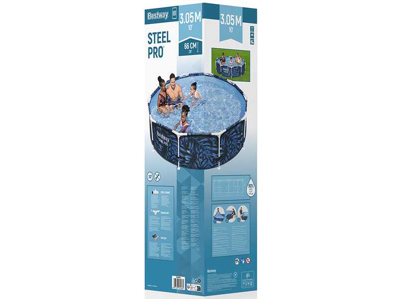 Bestway Steel Pro 56985 - &Oslash;305x66 cm - Round Pool for 3-4 people