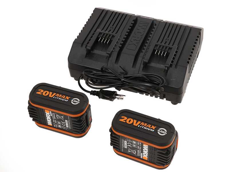 Worx WG779E.1 Battery-powered Electric Lawn Mower - 2 X 20 V 4Ah Batteries