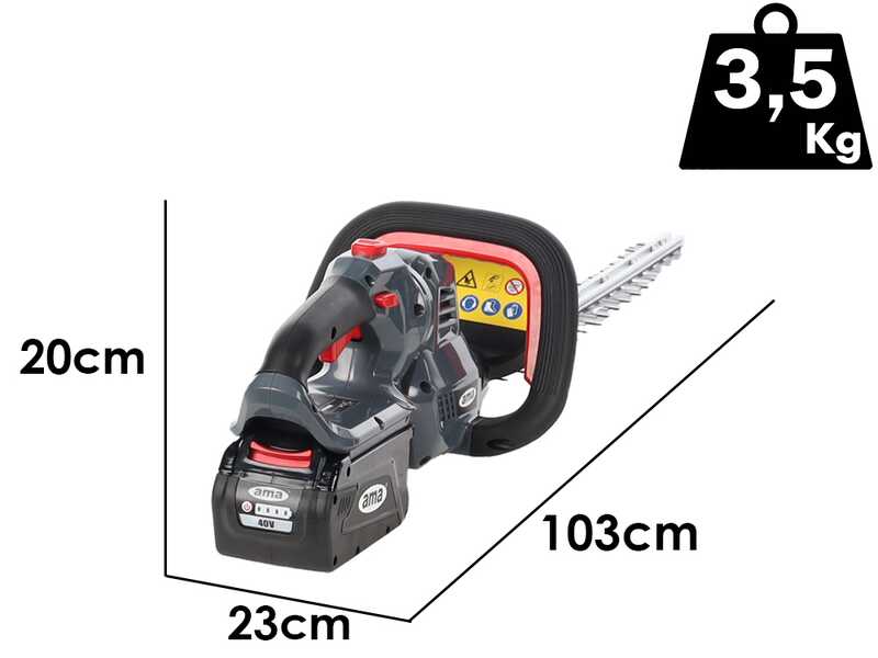 Ama Freemow 98708 - Cordless Hedge Trimmer - 40V 2.5Ah - 60 cm Blade