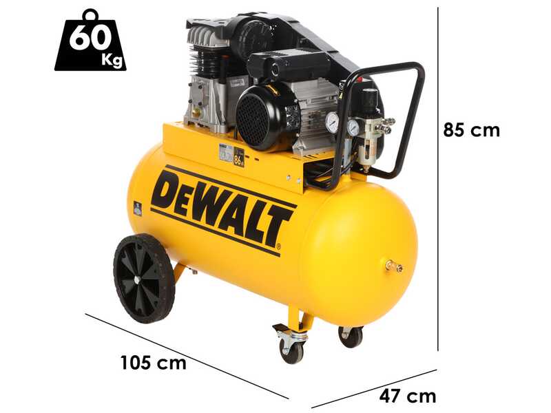 DeWalt DXCMB3M100HE - Single-phase electric belt-driven air compressor - 3 HP Motor &ndash; 100 lt