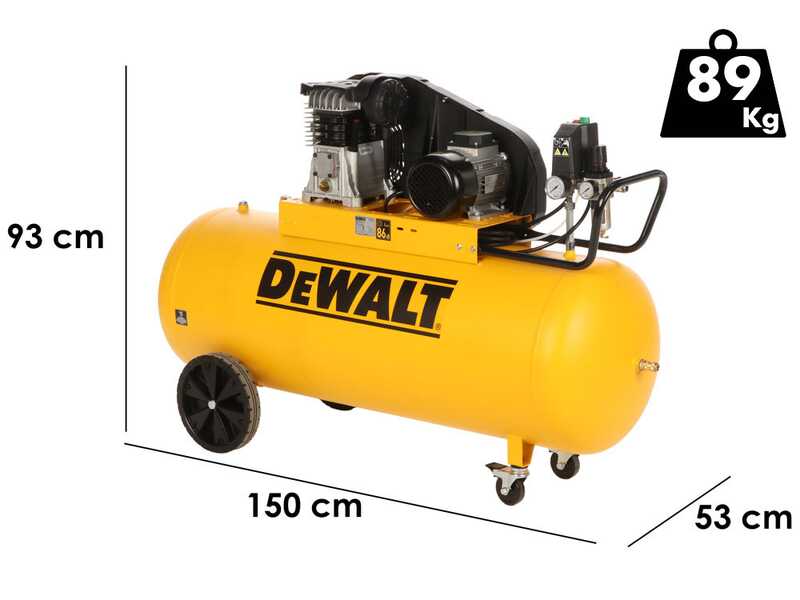 DeWalt DXCMB3T200HE - Three-phase electric belt air compressor - 3 HP Motor &ndash; 200 lt
