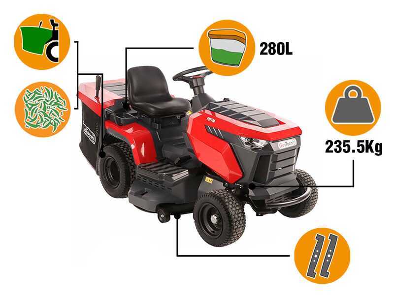 GeoTech-Pro PRTM 200-1020 H-CM - Riding-on mower - Hydrostatic transmission - Grass catcher