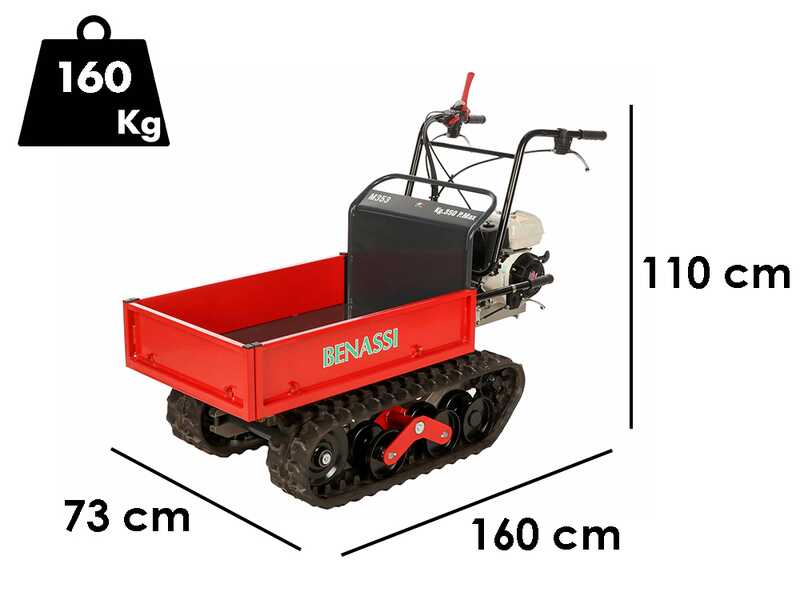 Benassi M353H - Extendable Tracked Power Barrow - Capacity 350Kg