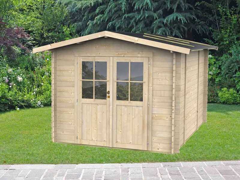 Alce Opera 254x276 - Wooden garden shed - With windows and double-leaf door - 254x276x218 cm