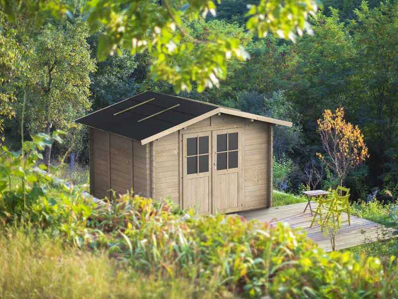 Alce Opera 254x276 - Wooden garden shed - With windows and double-leaf door - 254x276x218 cm