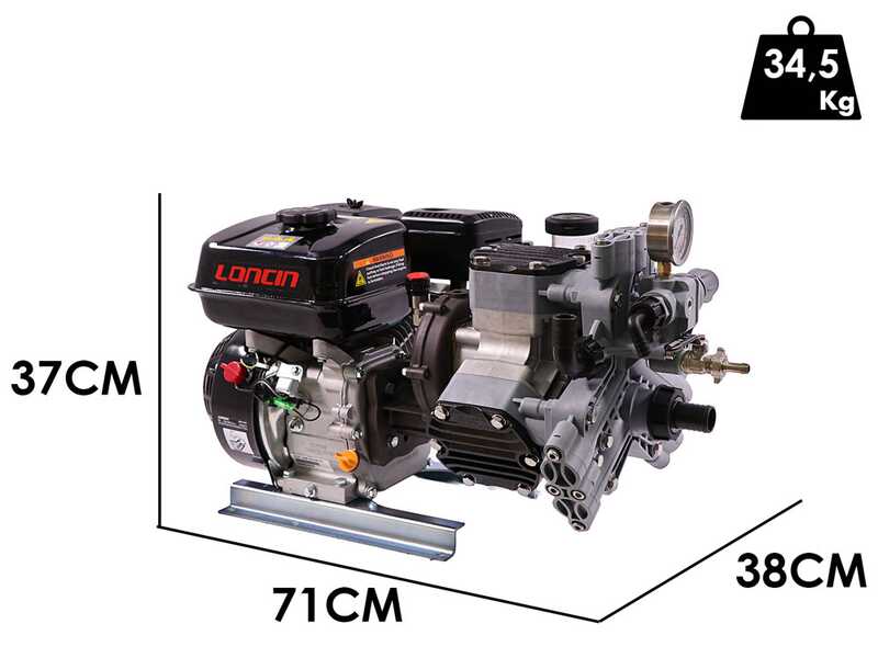 Comet MTP P40/20 BA (CE) - Petrol spray pump - Loncin G200F engine - version for acids and chemicals