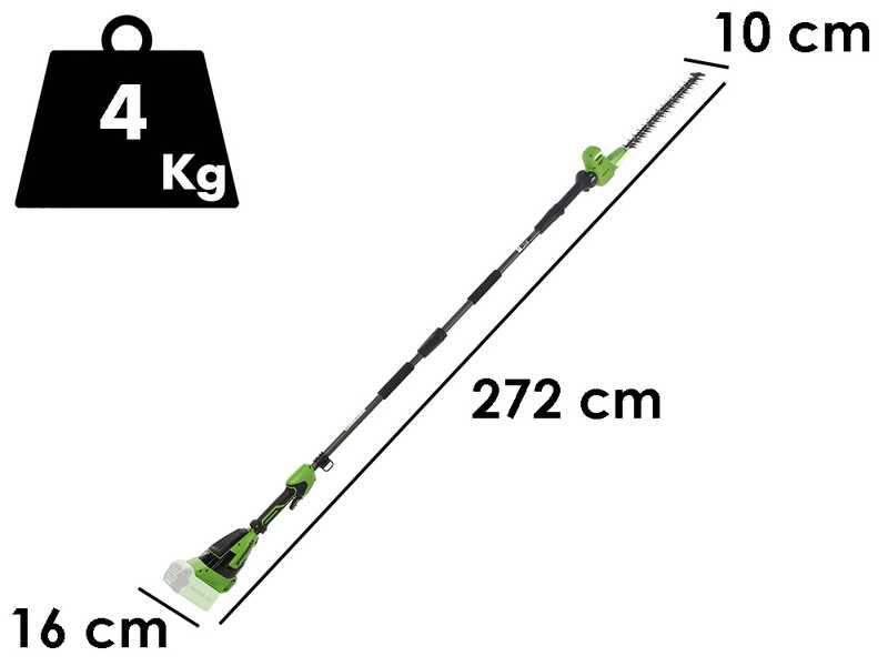 Greenworks PH40B01-01 - Electric hedge trimmer with adjustable telescopic extension pole - 40V - WITHOUT BATTERY AND CHARGER