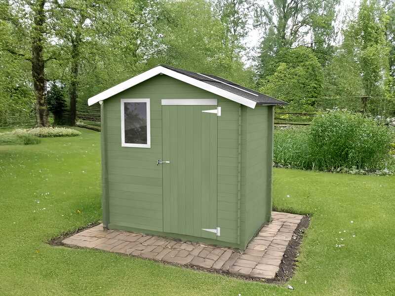 Alce Livia 198x130 green - Wooden garden shed - With front window - 198x130x205 cm