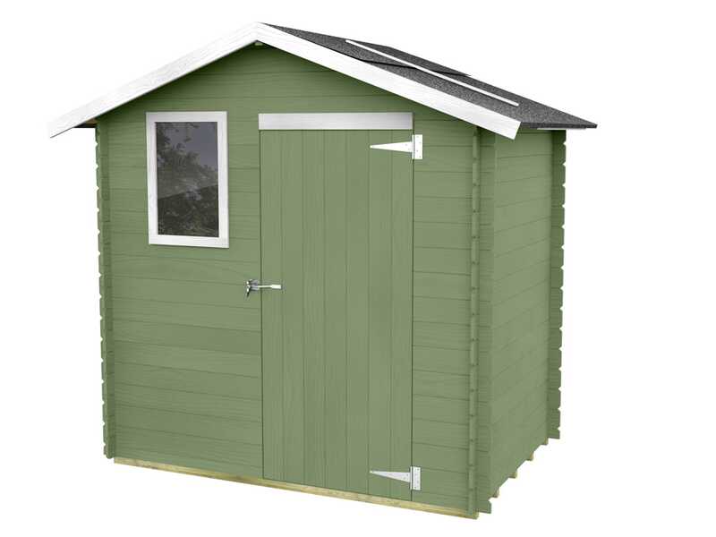 Alce Livia 198x130 green - Wooden garden shed - With front window - 198x130x205 cm