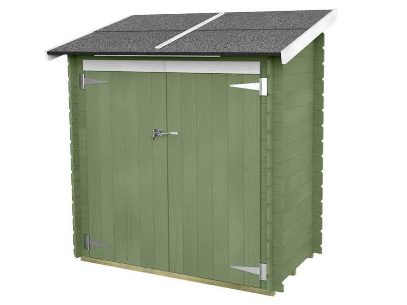 Alce Ambrogio 155x85 green - Wooden garden shed - Single-pitch roof - 155x85x165 cm