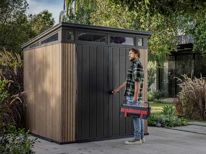 Keter Signature Venetian 7x7 - Garden shed - With double door - 214x218x226 cm