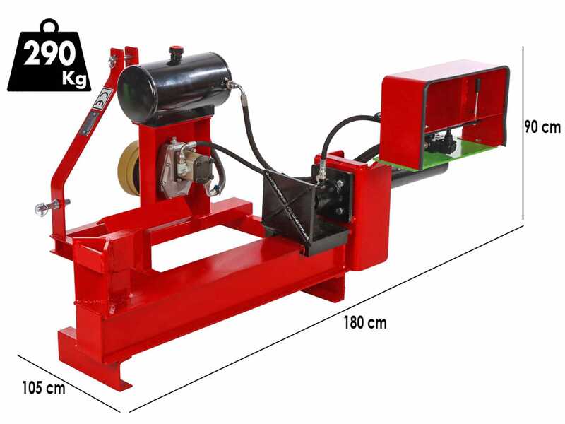 16T tractor-mounted log splitter - Horizontal