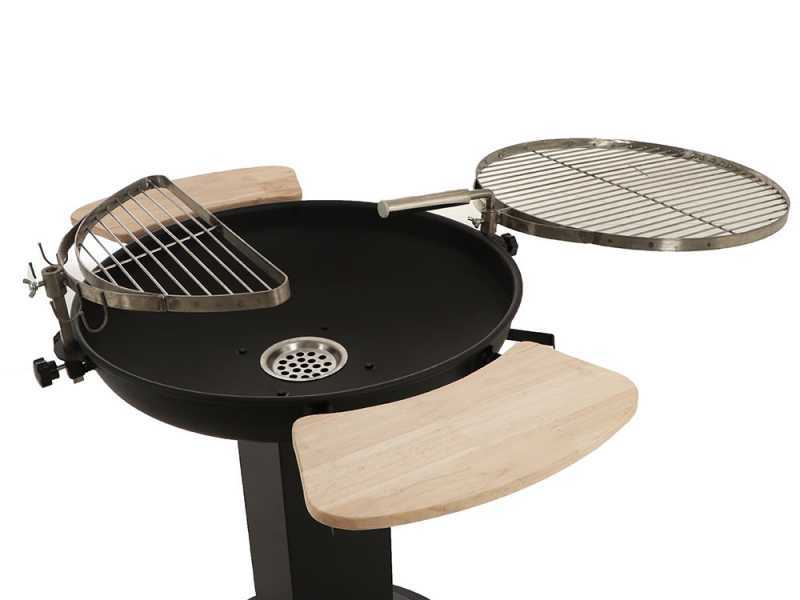 Royal Food BBQ6 Charcoal Barbecue with Stainless Steel Double Rotating Grid -  &Oslash; 60 cm Brazier