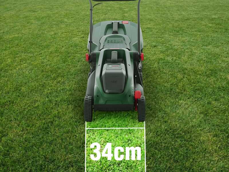 Bosch Rotak18V-34 - Battery-powered Lawn Mower - 18V/4Ah - 34 cm Cutting Width