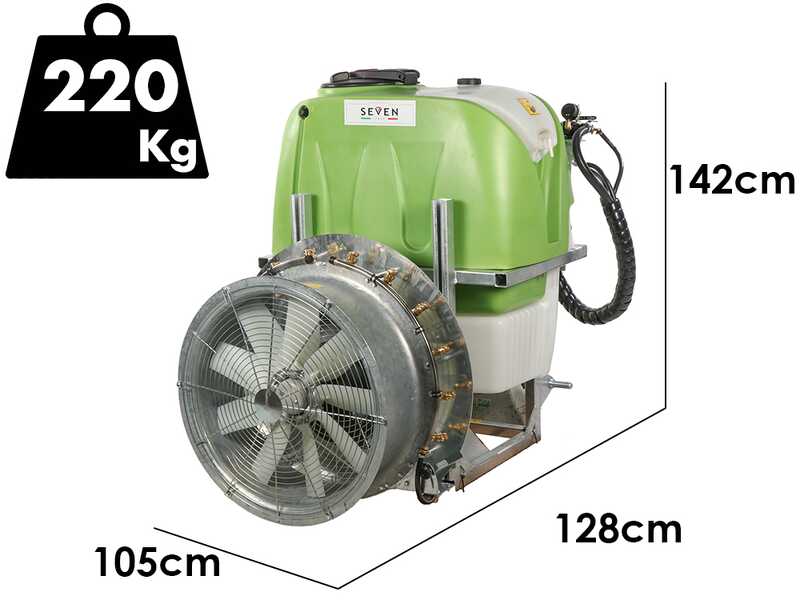 Seven Italy 400 - Tractor-mounted Mist Blower for Spraying - Capacity 400 L - APS 71 Pump