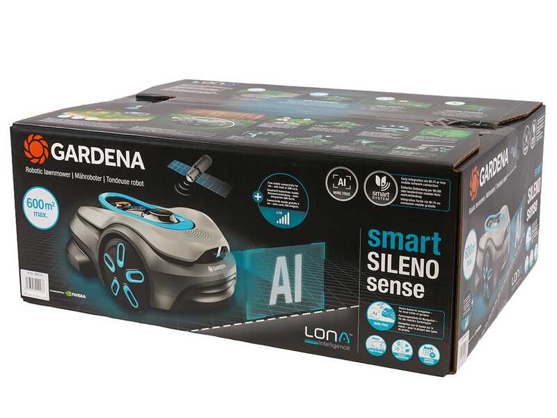 Gardena Smart SILENO Sense 600 - Robot  Lawn Mower - Management with Gardena Smart App - Without Perimeter Wire