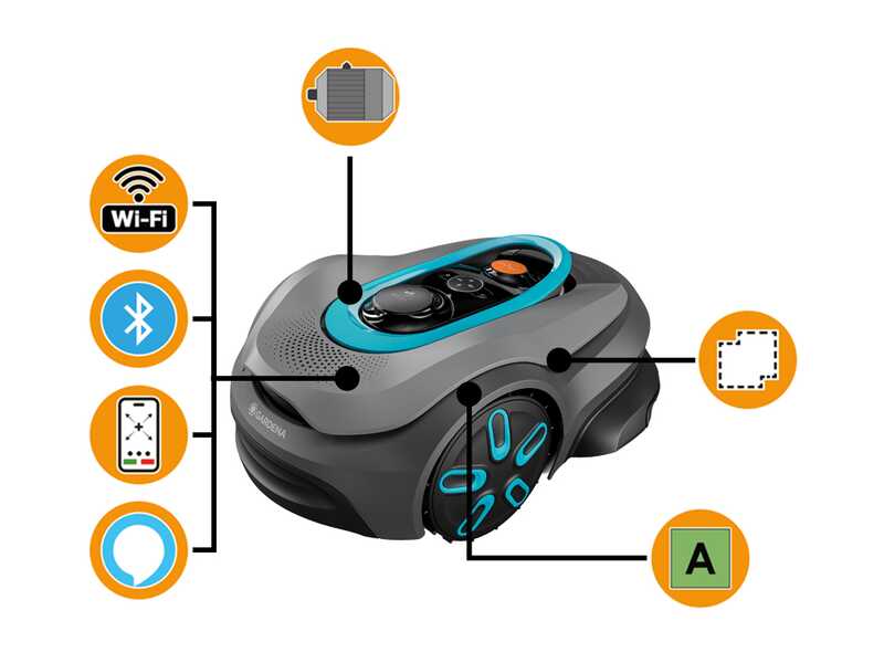 Gardena Smart SILENO Sense 600 - Robot  Lawn Mower - Management with Gardena Smart App - Without Perimeter Wire