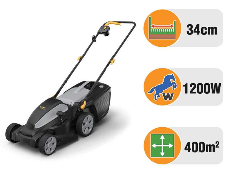 ALPINA AL1 34 E Electric Lawn Mower - 1200W - 34 cm Cutting Width
