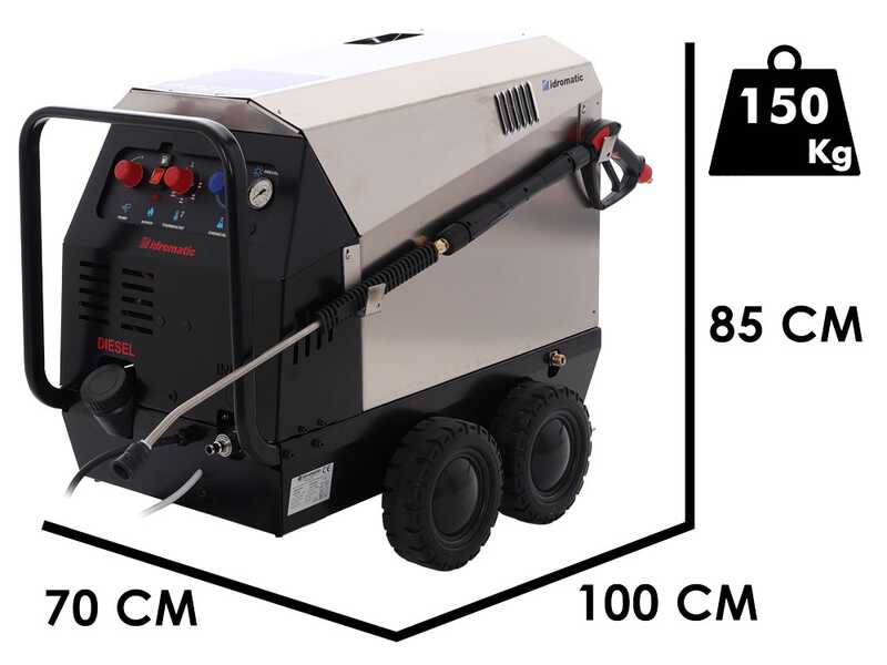 Idromatic Astra 200.15 - Three-phase Professional Hot Water Pressure Washer - 200 bar - 900 L/h