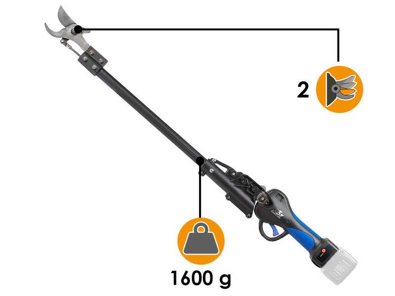 VESCO X37AF - Battery-powered Electric Shears on Pole - 90 cm - WITHOUT BATTERIES OR BATTERY CHARGER