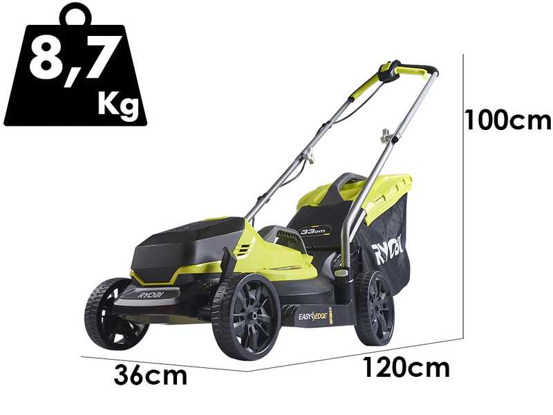 RYOBI OLM1833B - 18V/4Ah Battery-powered Lawn Mower - 33 cm Cutting Width