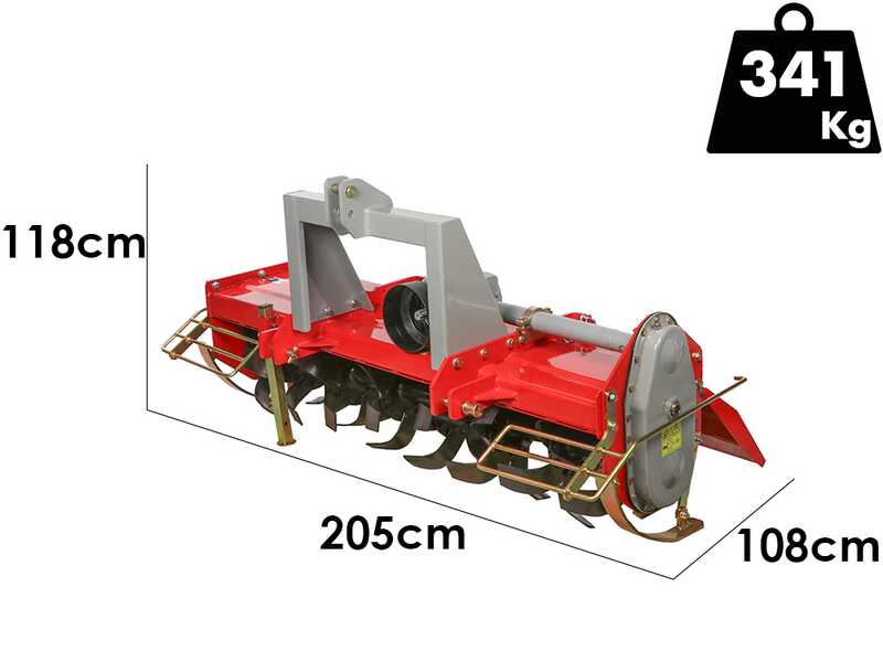 GeoTech Pro HRT-180 - Medium Series Tractor-mounted Rotary Tiller - Fixed Hitch