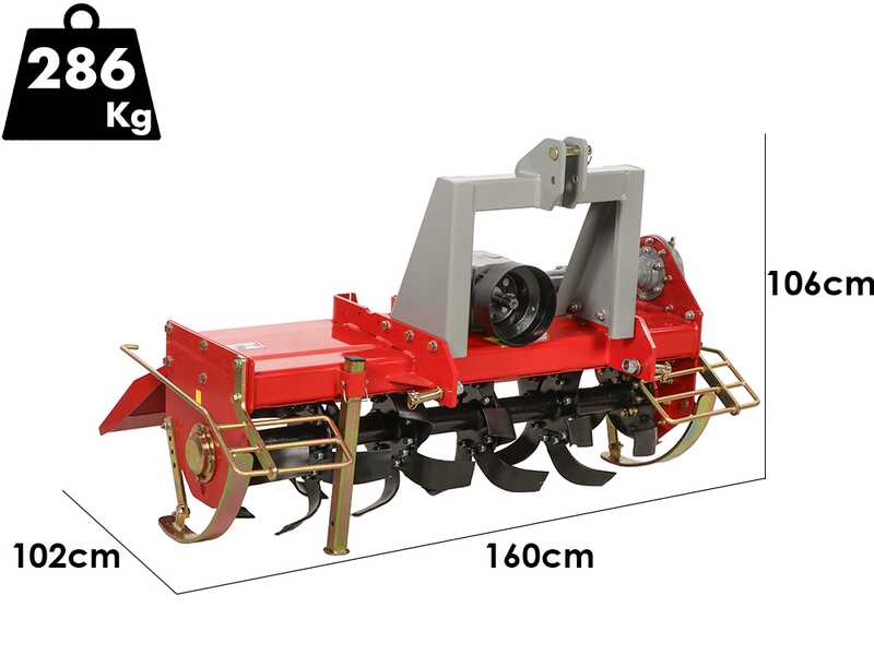 GeoTech Pro HRT-135 - Medium Series Tractor-mounted Rotary Tiller - Fixed Hitch