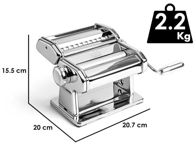 Atlas+ Design Marcato &ndash; Manual Chrome-plated Steel Pasta Machine