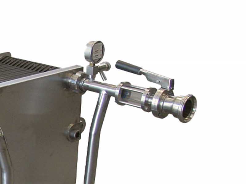 Top Line FC44 - Heavy-duty Wine Filter with 40 Filter Sheets 40x40 - Stainless Steel Frame and Pump