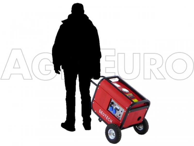 GeoTech GGSA3000ES - 2.7 kW Wheeled Power Generator with AVR and Electric Start - DC 2.5 kW Single-phase