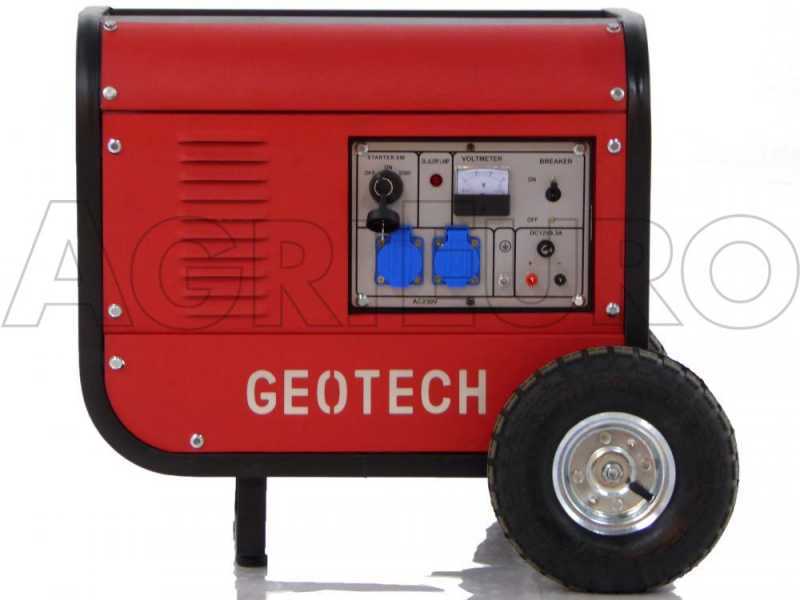 GeoTech GGSA3000ES - 2.7 kW Wheeled Power Generator with AVR and Electric Start - DC 2.5 kW Single-phase