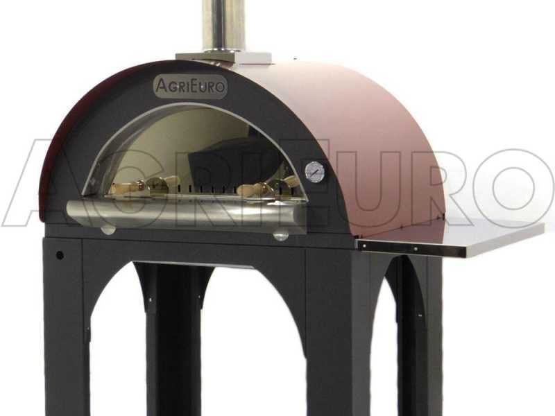 AgriEuro Cibus Red 80x60 cm Outdoor Wood-fired Oven - painted steel covering