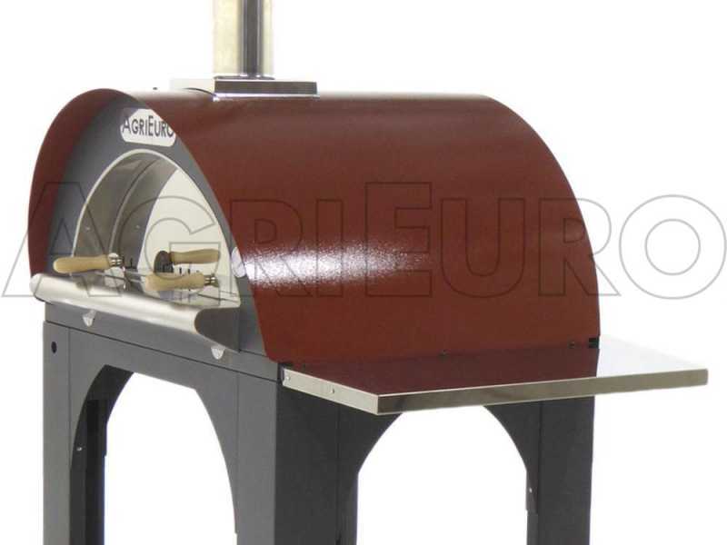 AgriEuro Cibus Red 80x60 cm Outdoor Wood-fired Oven - painted steel covering