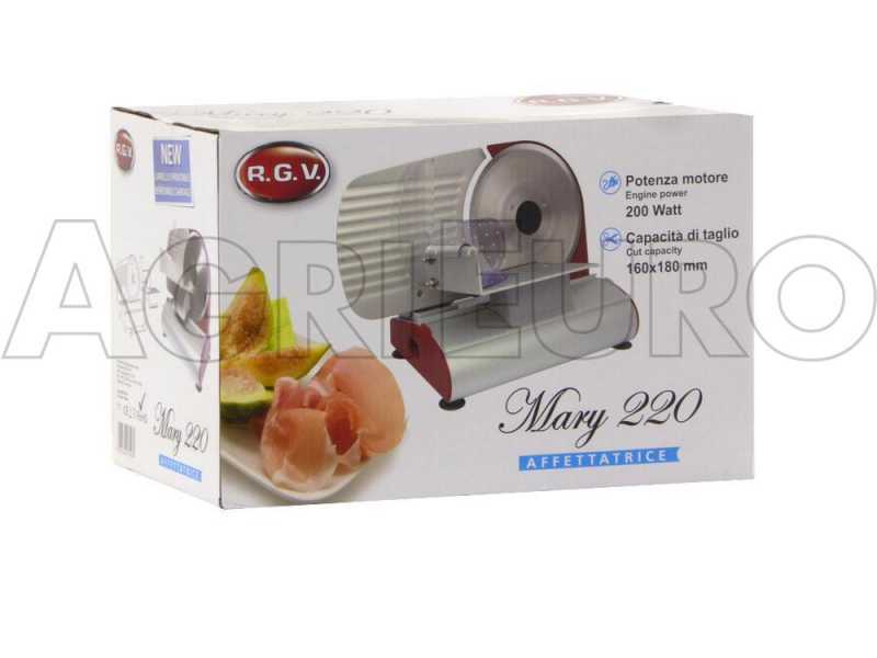 RGV Mary 220 Red -  Meat Slicer with 220 mm detachable blade - 200 W motor
