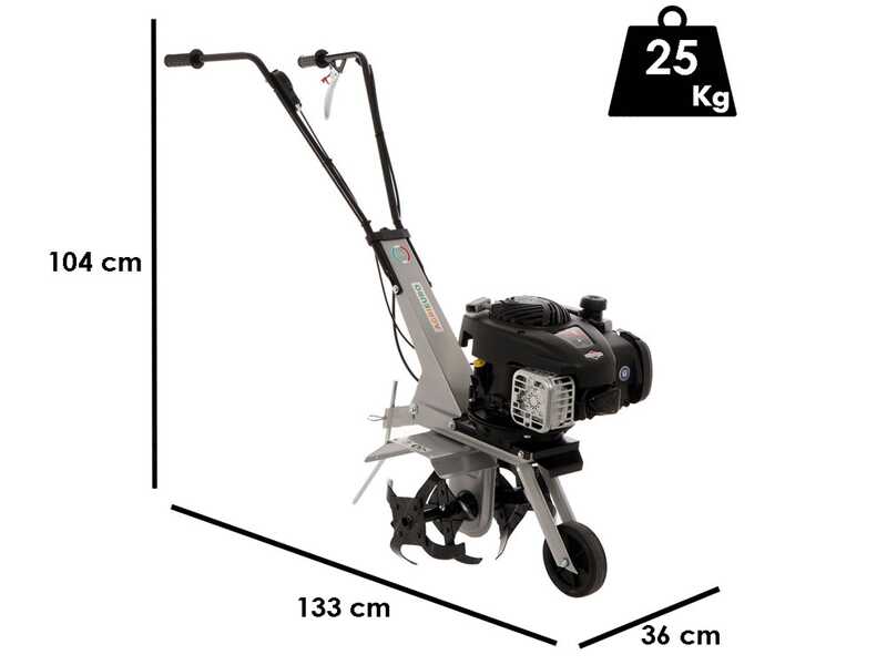 AAgri 2 Garden Tiller with 36 cm Tiller - B&amp;S 450 OHV Petrol Engine - 1 Forward Gear