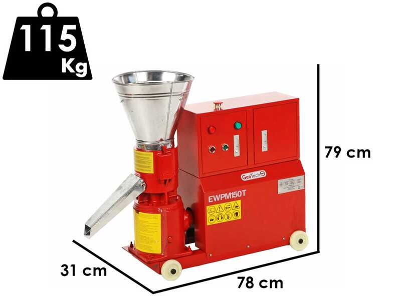 GeoTech EWPM150T - Three-phase Wood Pellet Machine - Home Production of Pellet for Heating