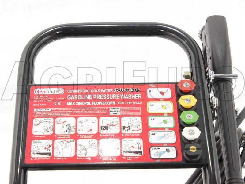 GeoTech Pro PWP 12/205 ZW Petrol Pressure Washer with 196 cc Loncin petrol engine