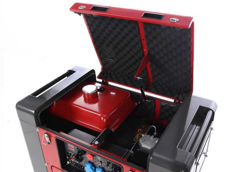 GeoTech Pro DGP8000SE - 6 kW Wheeled Silenced Diesel Power Generator with AVR - DC 5.5 kW Single-phase