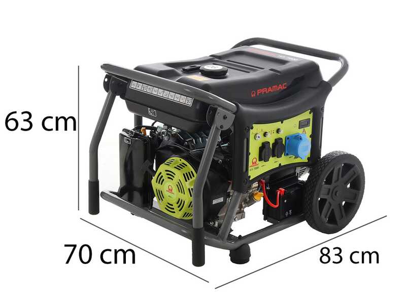 Pramac WX7000 - 6.1 kW Wheeled Power Generator with AVR and Electric Start - DC 5.8 kW Single-phase