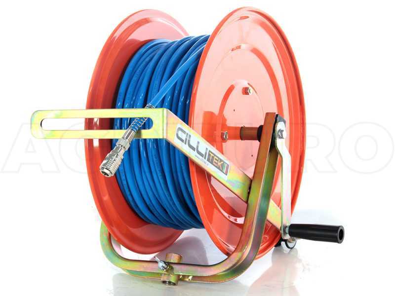 Hose reel with 50 mt Polyurethan pneumatic hose for air compressor