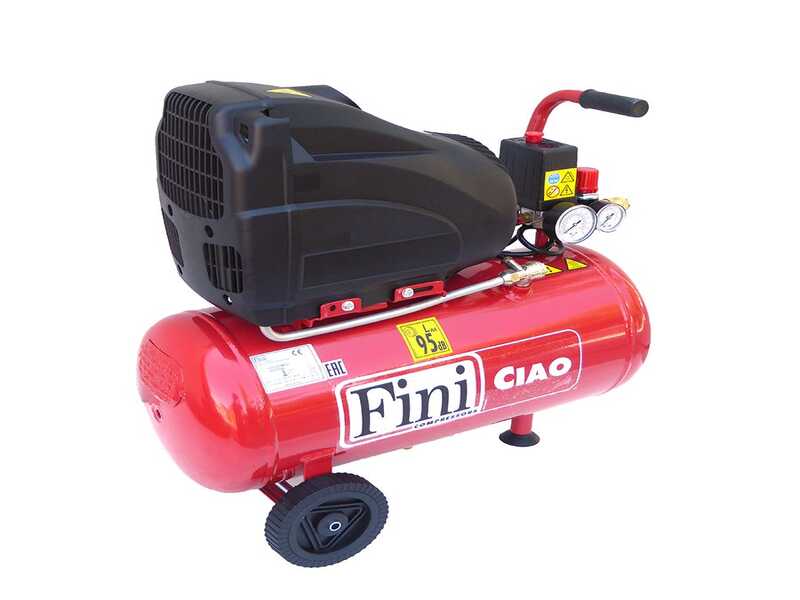 Fini Ciao 24 Wheeled Portable Electric Air Compressor 1 5 Hp Motor Oilless 24 L