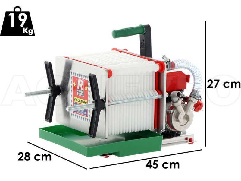 Rover Colombo 18 Stainless Steel - Wine filter with cartridges and plates - Wine pump in Novax