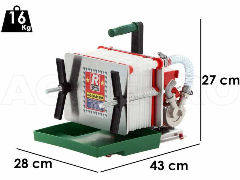 Rover Colombo 12 Inox - Wine filter with cartridges and plates - Wine pump in Novax