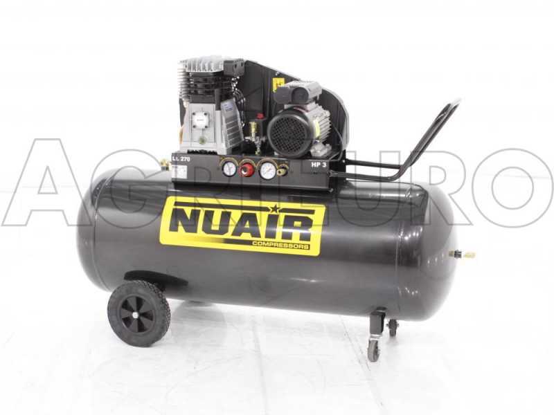 Nuair B 3800B/3M/270 TECH - Belt-driven Electric Air Compressor - 3 Hp Motor -  270 L