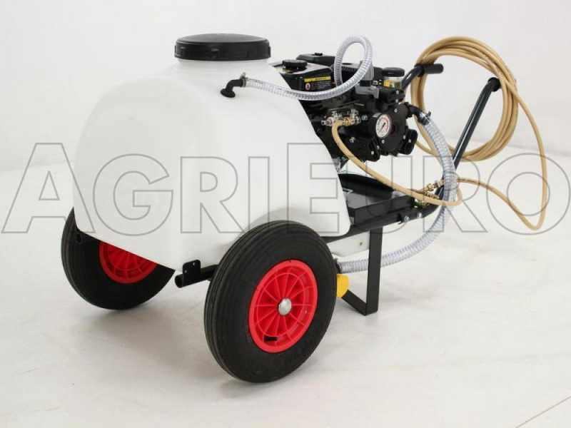 Comet APS 41 spraying motor pump kit - Loncin G 160 F and 120 l tank trolley with hook