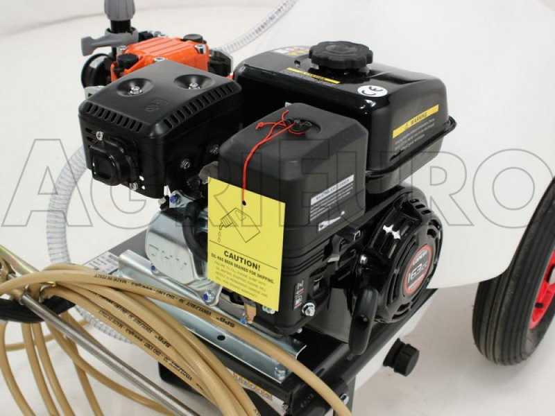 Comet MP 30 spraying motor pump kit - Loncin G 200 F and 120 l tank trolley with hook