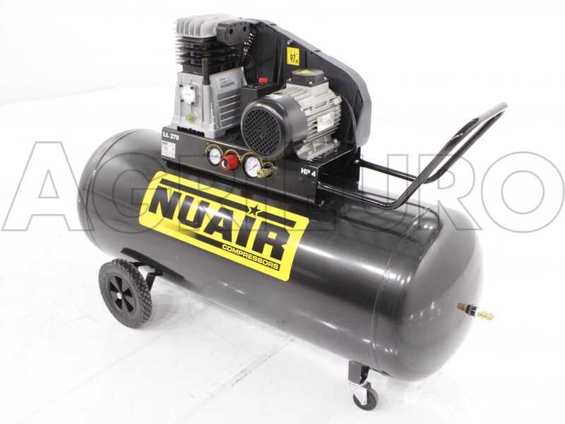 Nuair B 3800B/4T/270 TECH - Belt-driven Three-phase Electric Air Compressor - 4 Hp Motor - 270 L