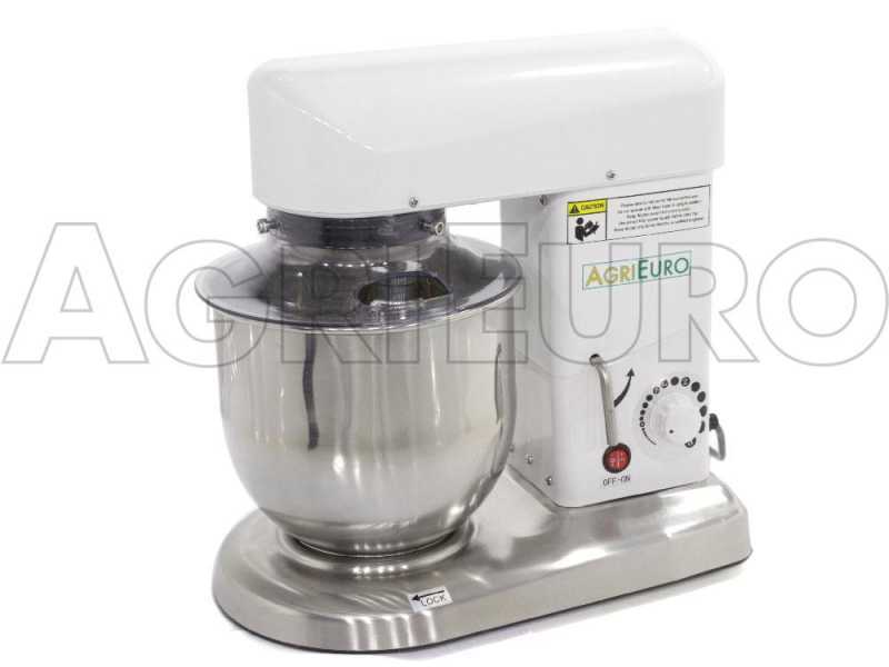 AgriEuro Premium Line FP105 - Planetary mixer - INOX bowl 5L - Multi tool quick release