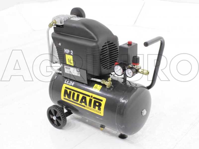 Nuair FC2/24 - Wheeled Electric Air Compressor - 2 Hp Motor - 24 L - Compressed Air